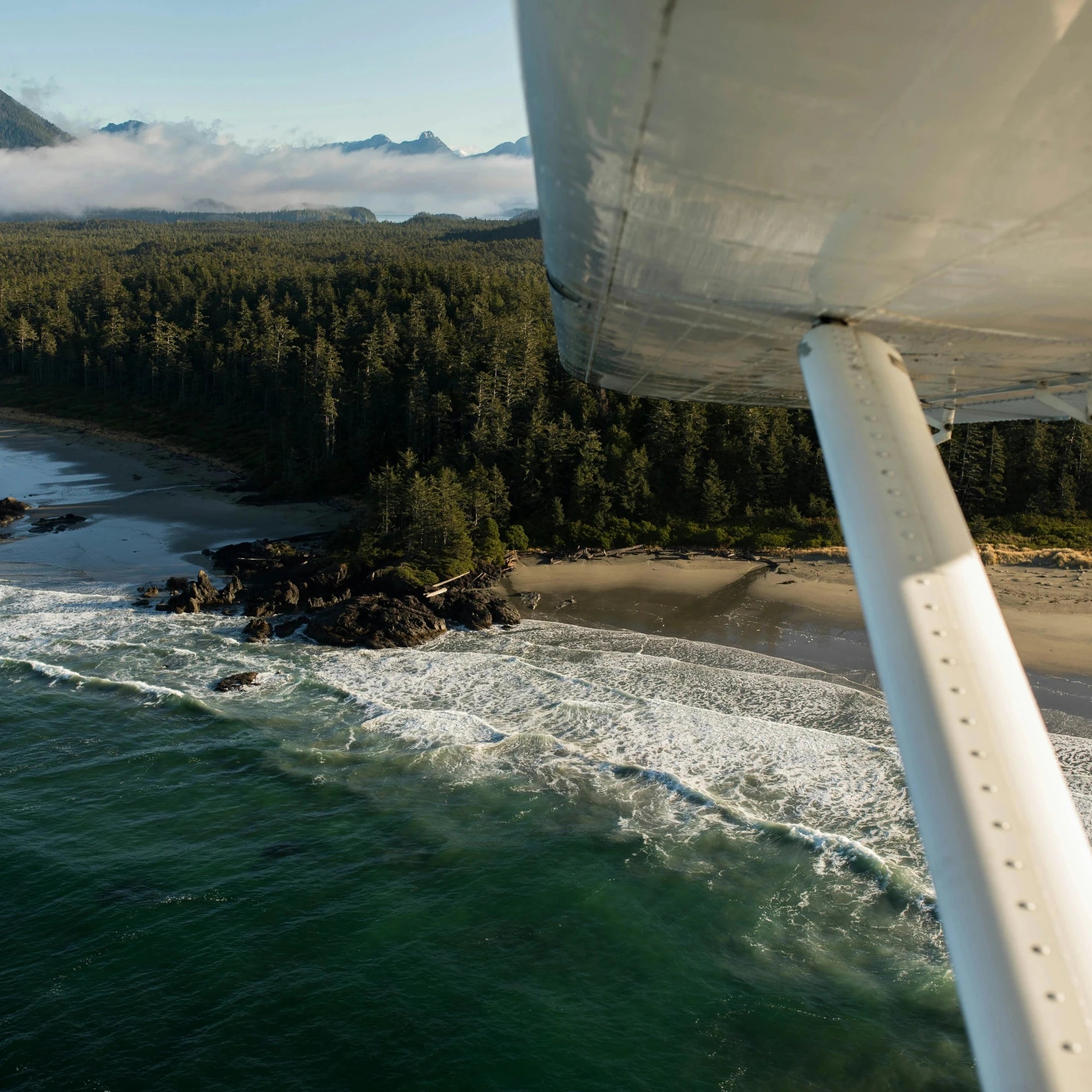 Vue d'une plage d'un avion de tourisme, vacances, détente, bien-être