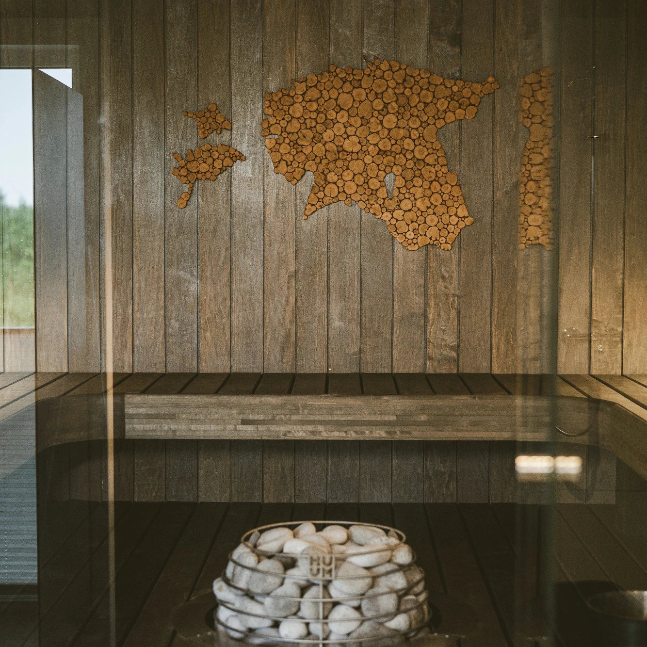 Sauna moderne et contemporain, relaxation, détente, bien-être