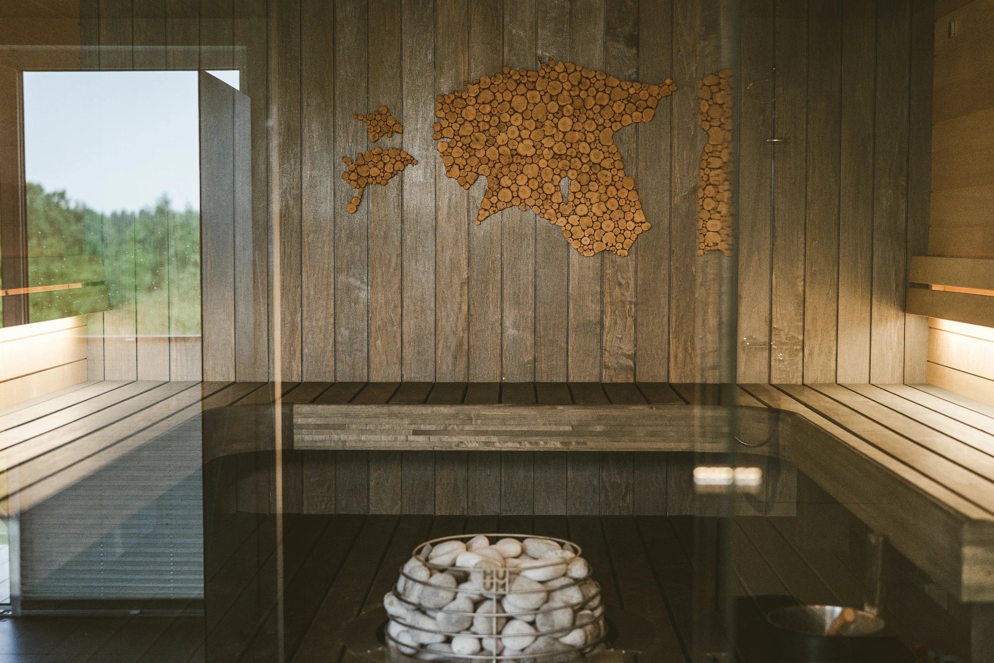 Sauna moderne et contemporain, relaxation, détente, bien-être