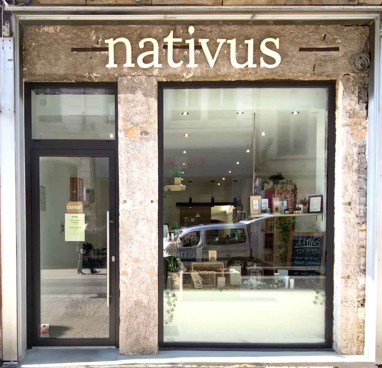 Photo de la façade de la boutique Nativus à Lyon